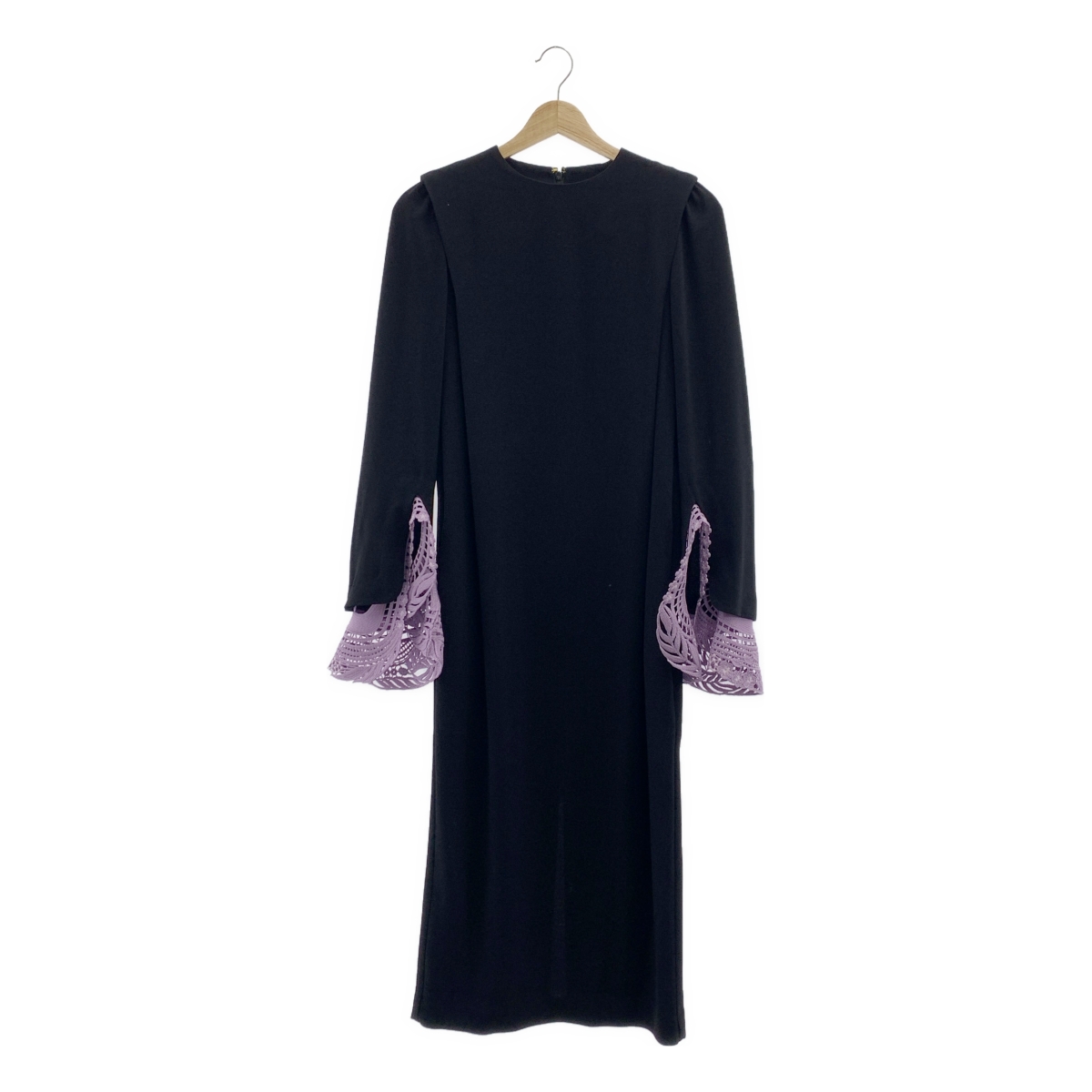 Mame Kurogouchi / マメクロゴウチ Embroidery Cuffs I-Line Dress / レーススリーブ ドレス ワンピース