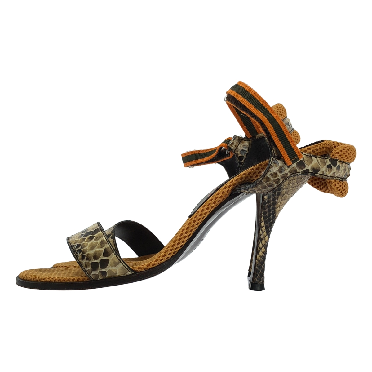 miu miu / ミュウミュウ パイソン柄 ストラップ ヒールサンダル