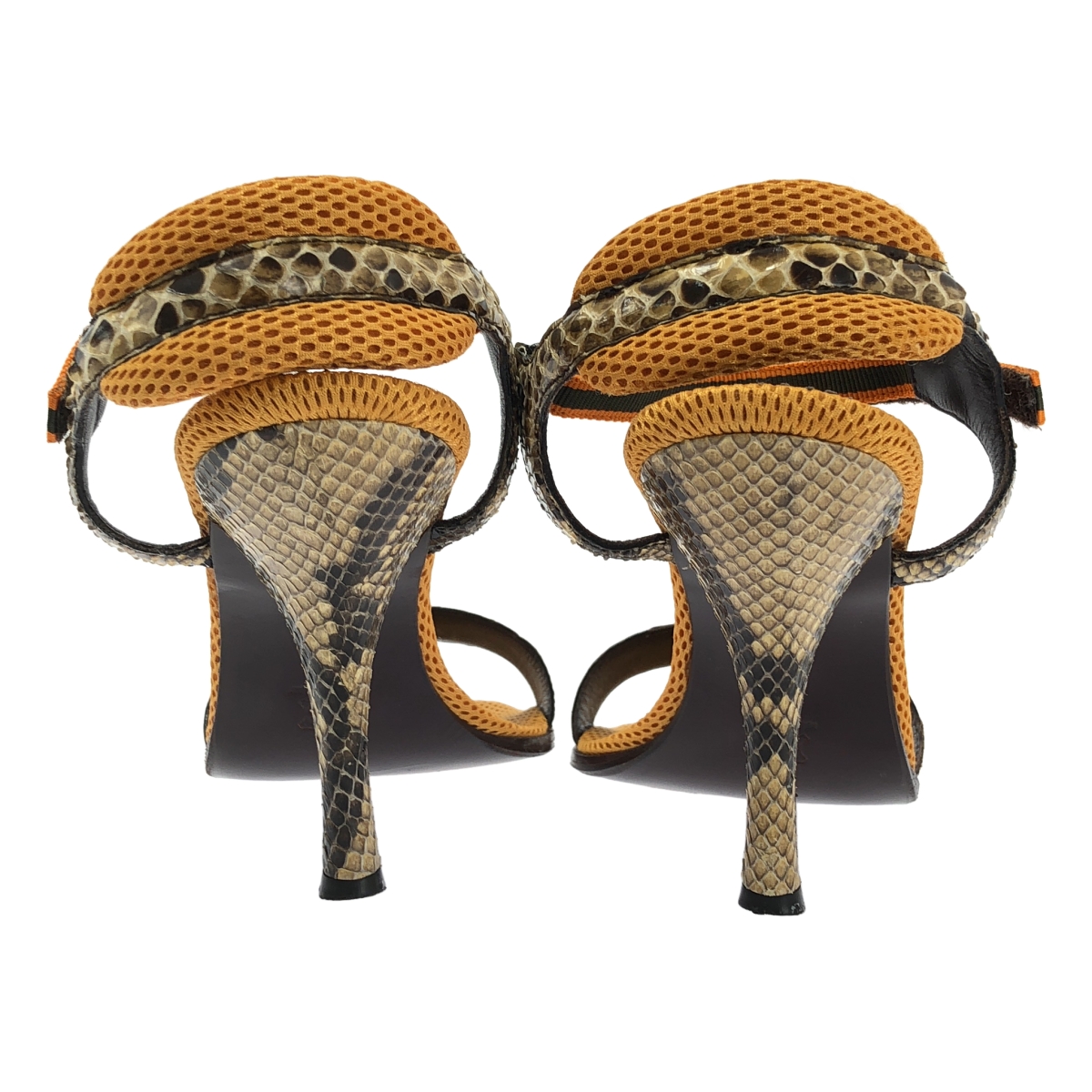 miu miu / ミュウミュウ パイソン柄 ストラップ ヒールサンダル