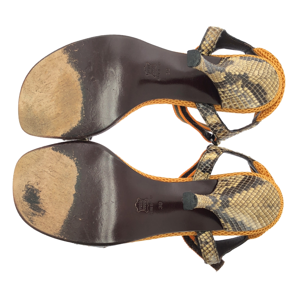 miu miu / ミュウミュウ パイソン柄 ストラップ ヒールサンダル