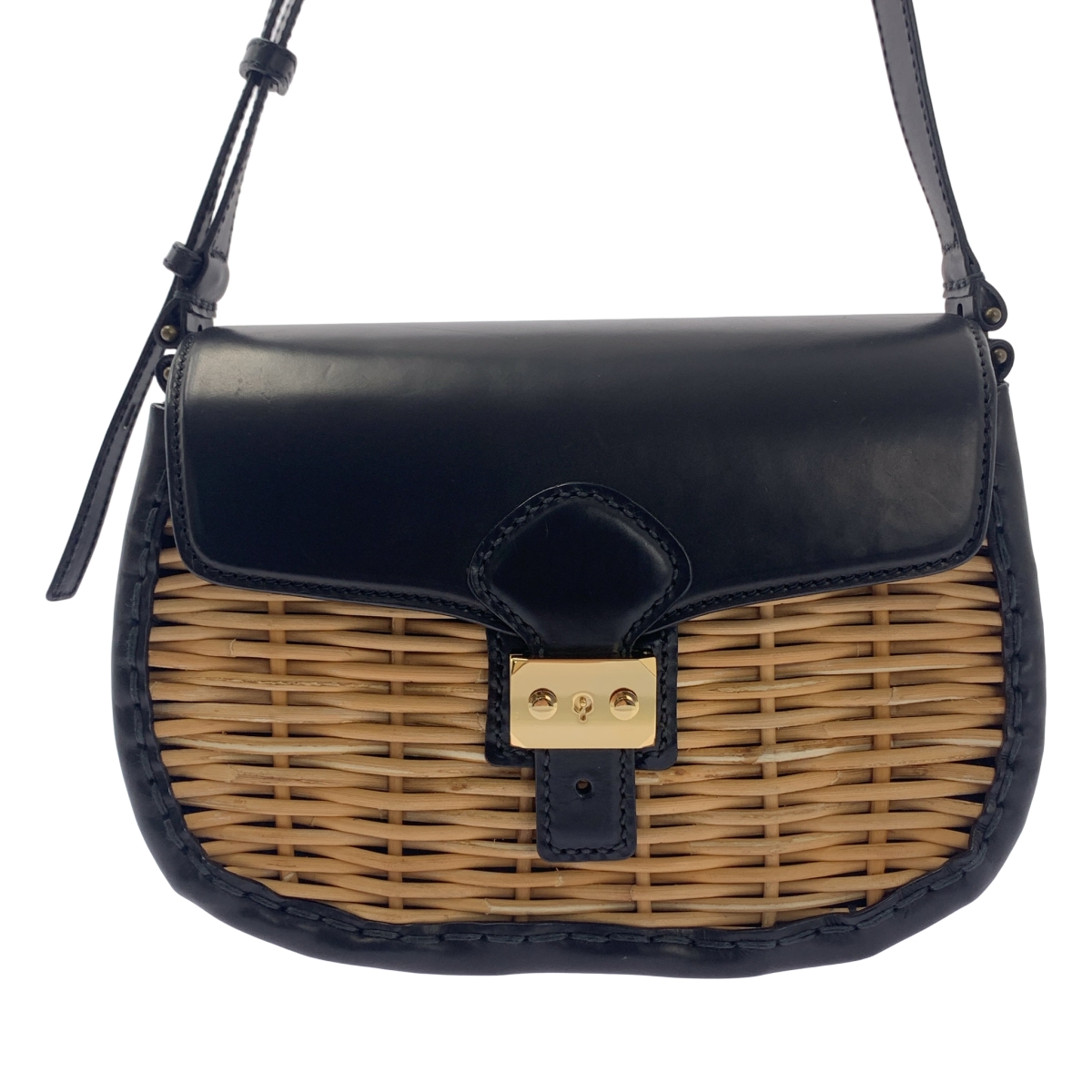 ebagos / エバゴス BIRD JOURNEY  / カーフ レザー フラップ カゴ ショルダーバッグ