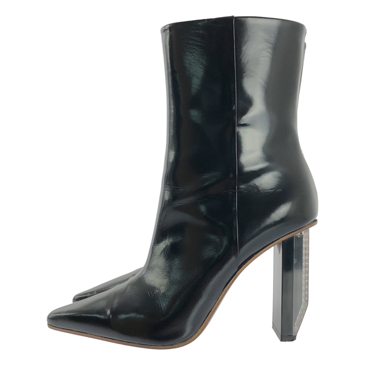 VETEMENTS / ヴェトモン Reflector-heel leather ankle boots / レザー リフレクター ブーツ
