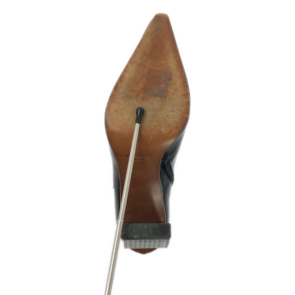 VETEMENTS / ヴェトモン Reflector-heel leather ankle boots / レザー リフレクター ブーツ