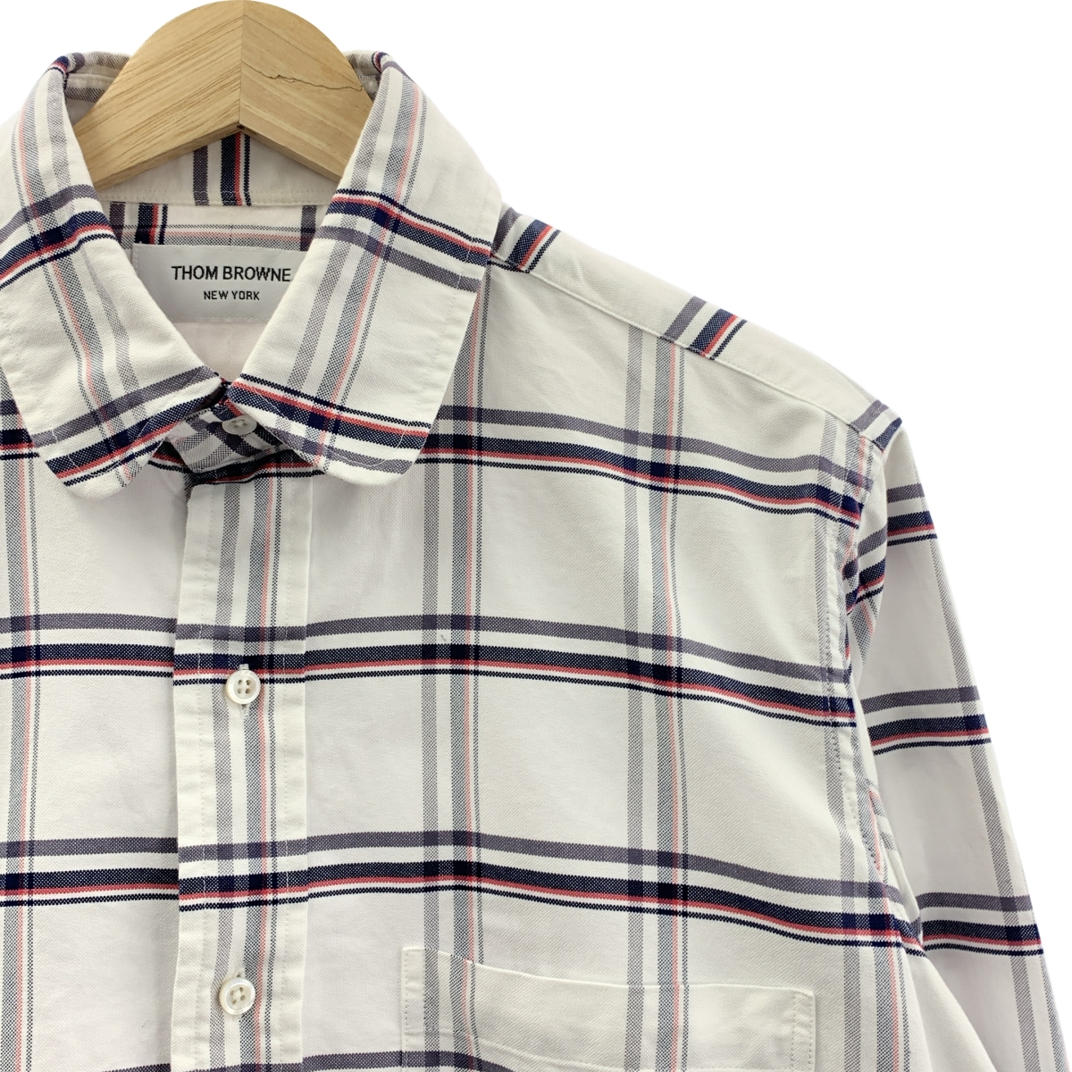 THOM BROWNE / トムブラウン ラウンドカラー チェックシャツ