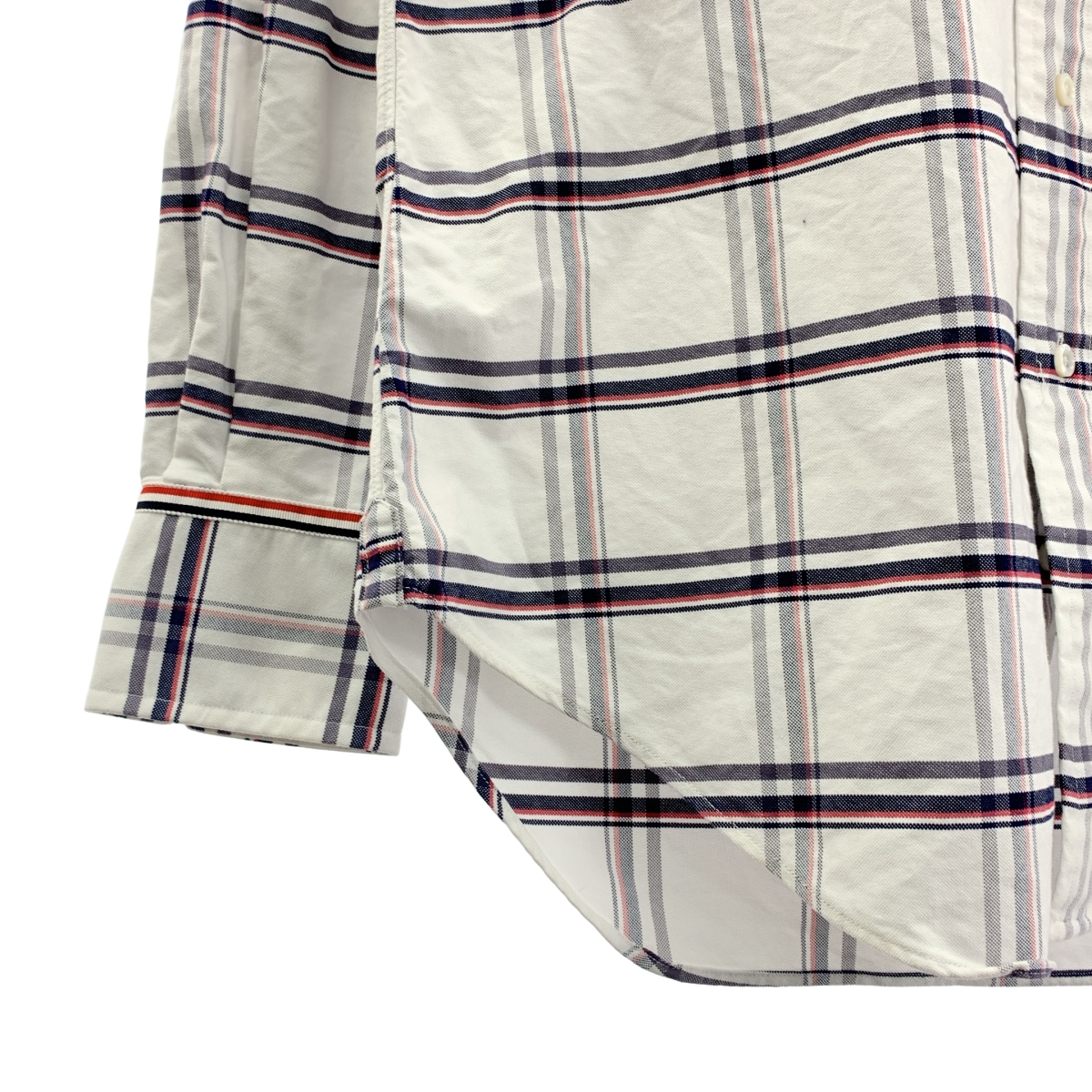 THOM BROWNE / トムブラウン ラウンドカラー チェックシャツ