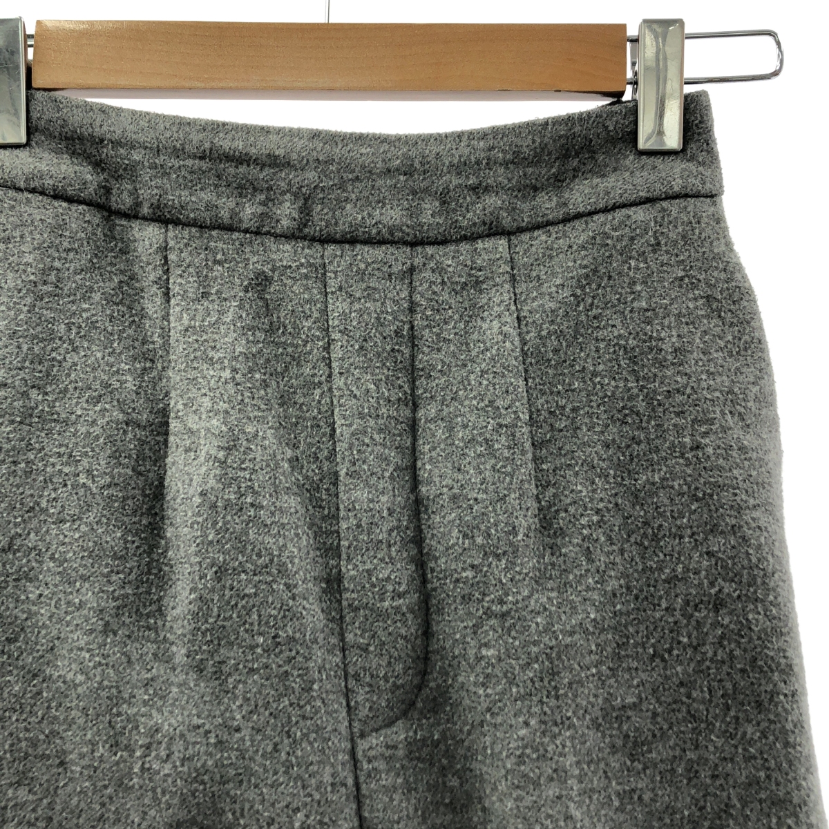 ENFOLD / エンフォルド ウール バックウエストゴム ワイド スラックス パンツ