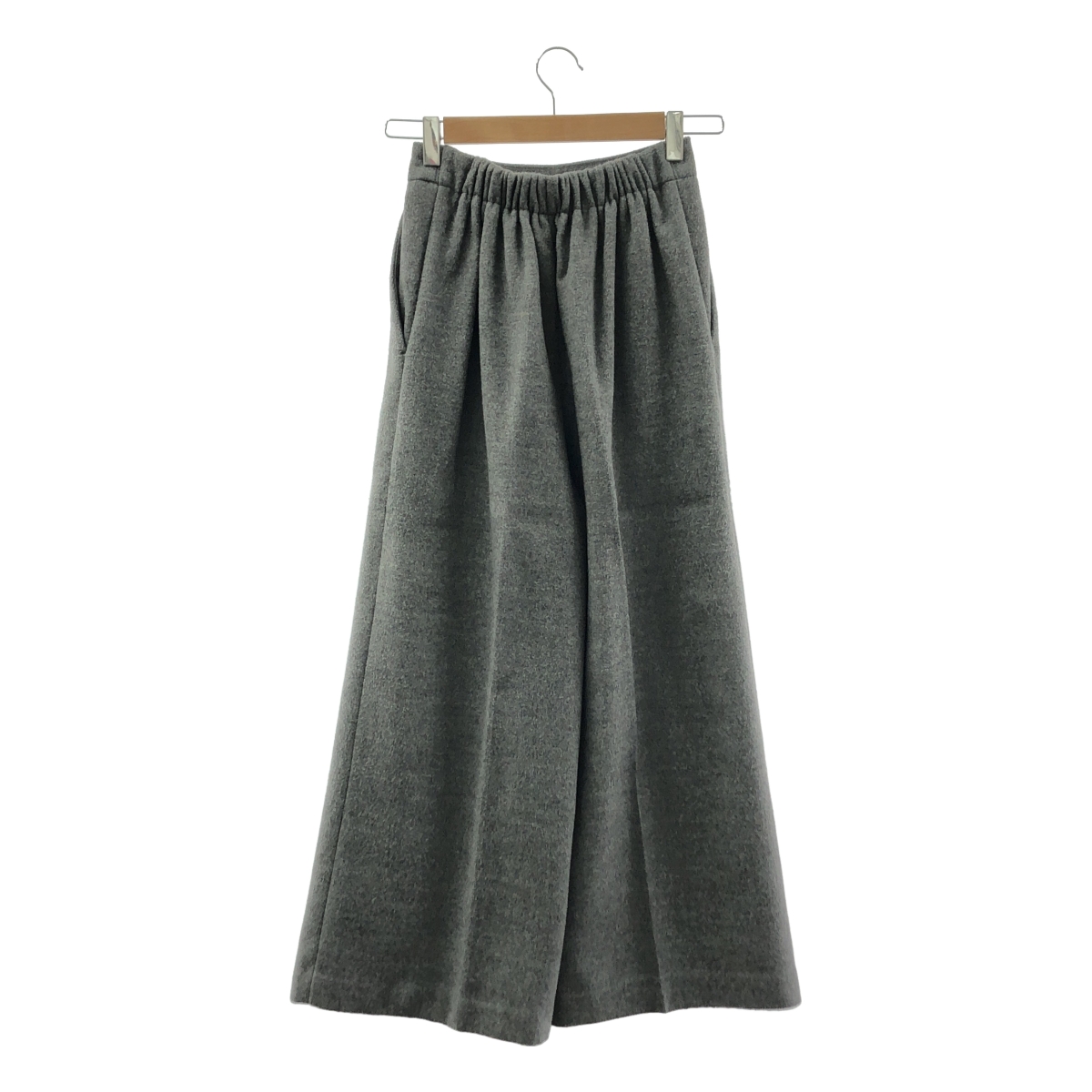 ENFOLD / エンフォルド ウール バックウエストゴム ワイド スラックス パンツ