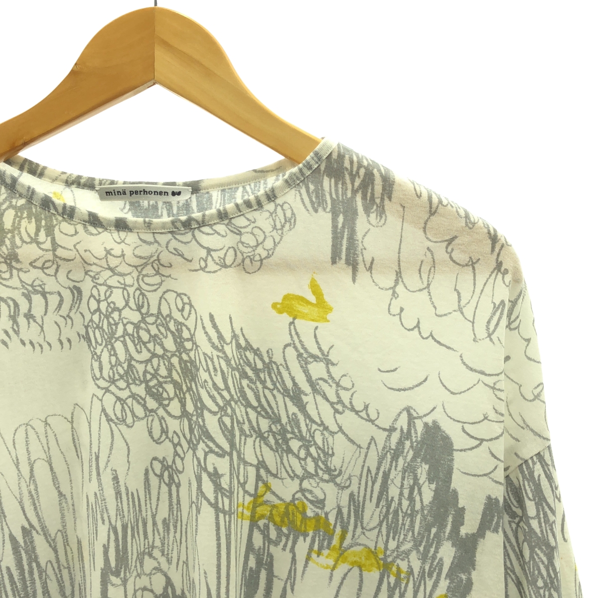 mina perhonen / ミナペルホネン cache-cache / カシュカシュ 総柄 クルーネック カットソー