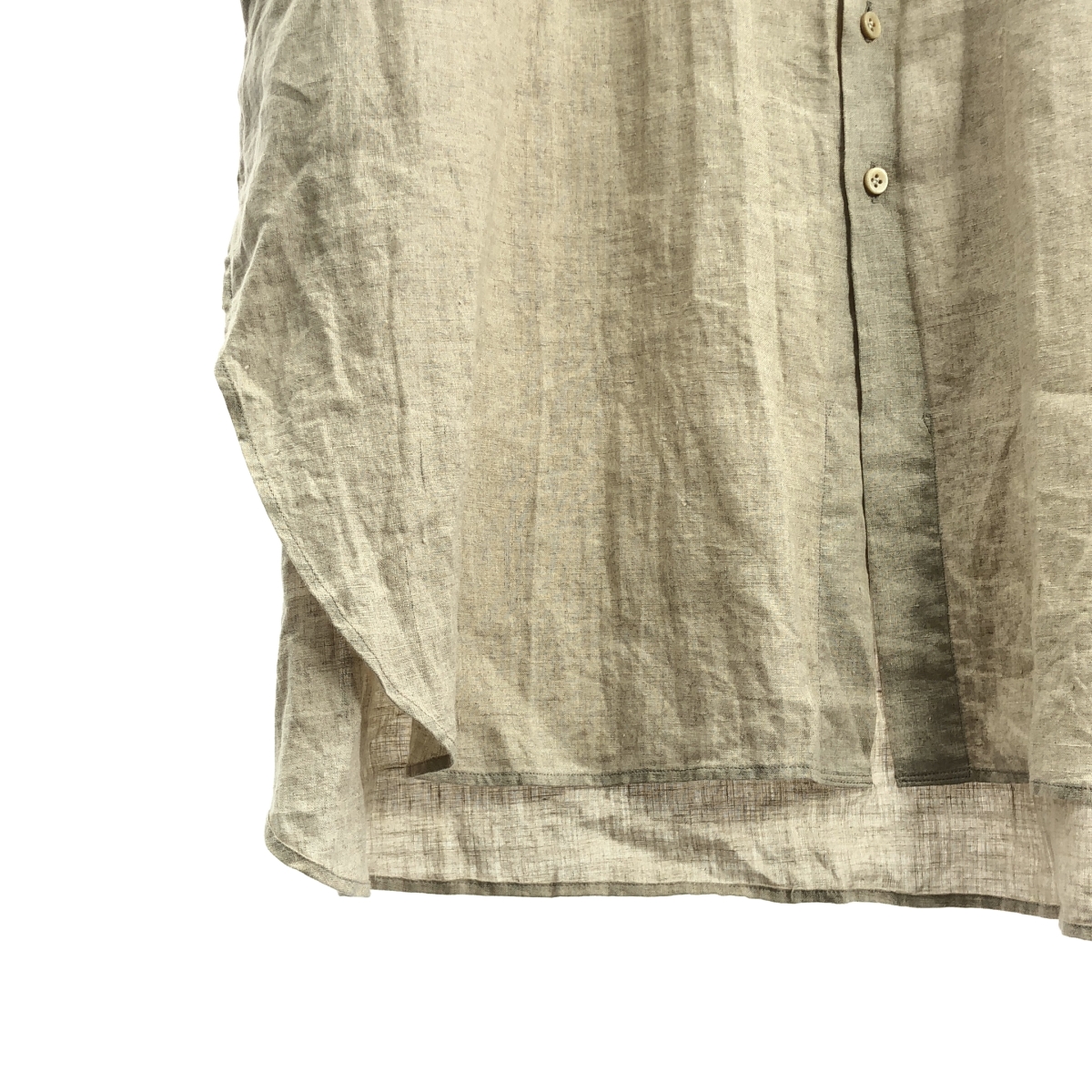 suzuki takayuki / スズキタカユキ リネン ギャザー ポケット付き バンドカラー シャツ ワンピース