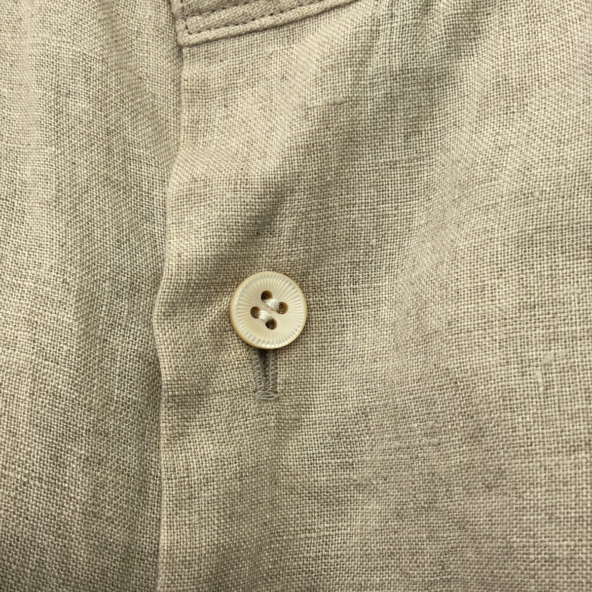 suzuki takayuki / スズキタカユキ リネン ギャザー ポケット付き バンドカラー シャツ ワンピース