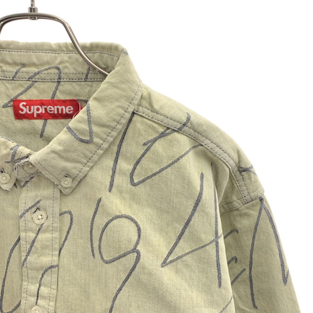 SUPREME / シュプリーム Handwriting Jacquard Denim Shirt  / ハンドライティング ジャガード デニムシャツ