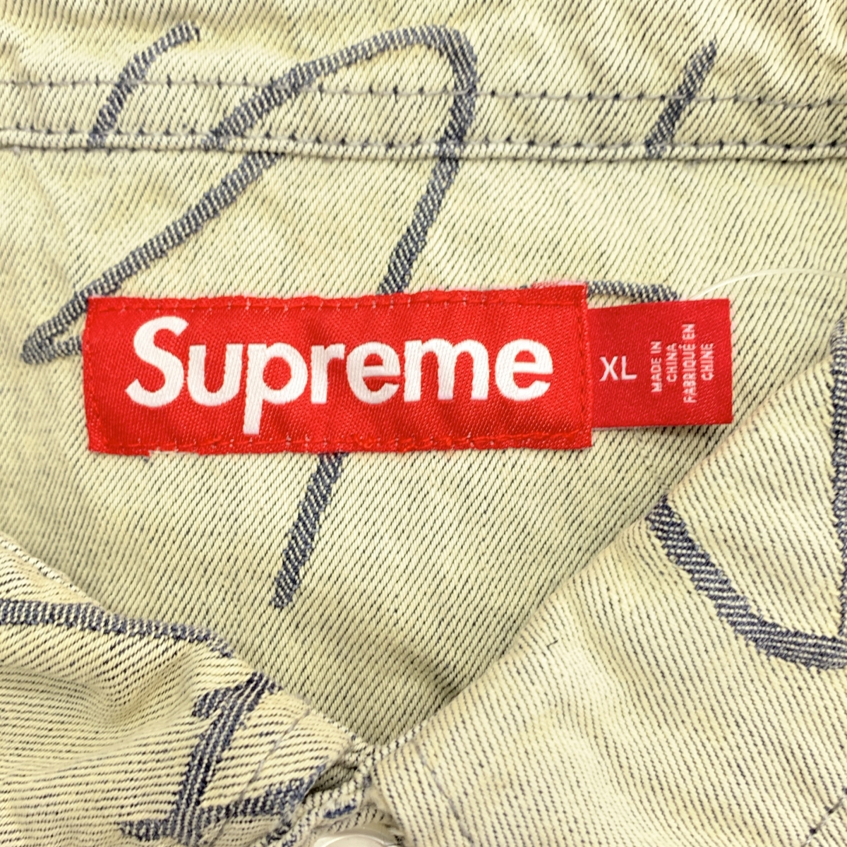SUPREME / シュプリーム Handwriting Jacquard Denim Shirt  / ハンドライティング ジャガード デニムシャツ