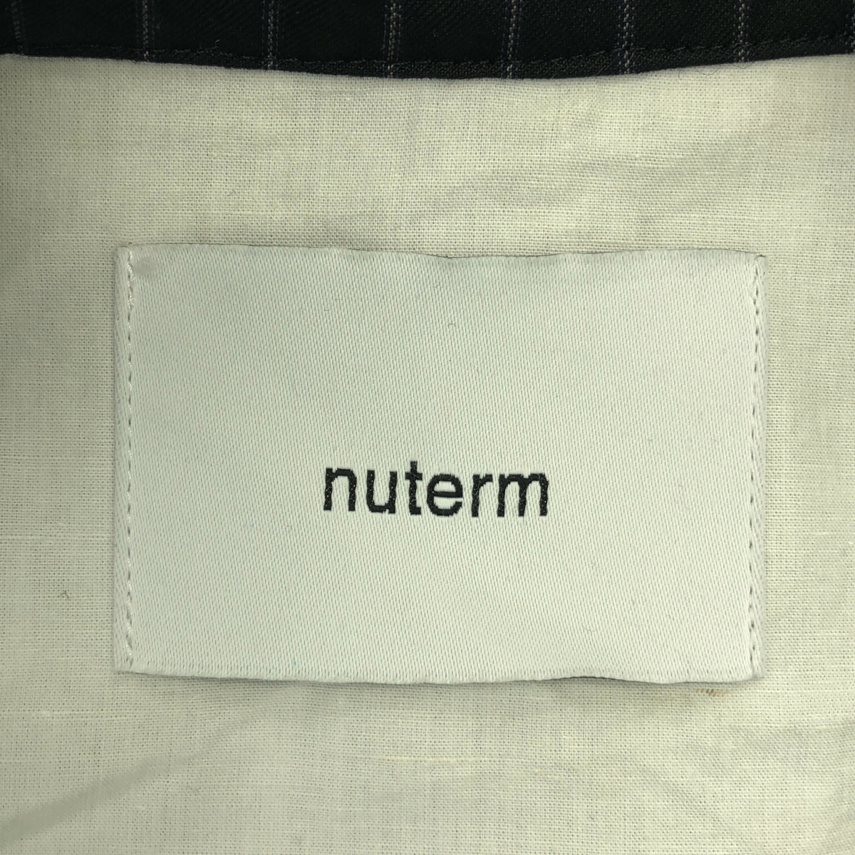 nuterm / ニューターム ストライプ スタンドカラー シングル ロングジャケット / 総裏地