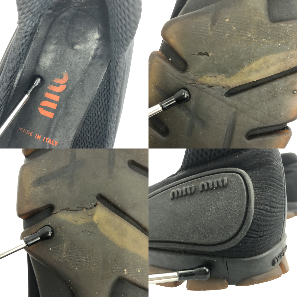 miu miu / ミュウミュウ スクエアトゥ ロゴ スニーカー