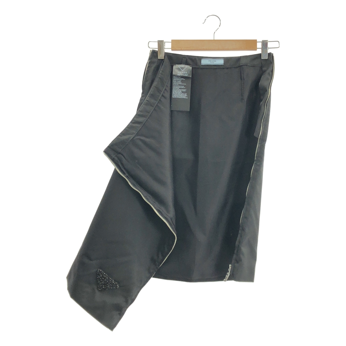 PRADA / プラダ RE-NYLON リナイロン ビジュー トライアングルロゴ スカート