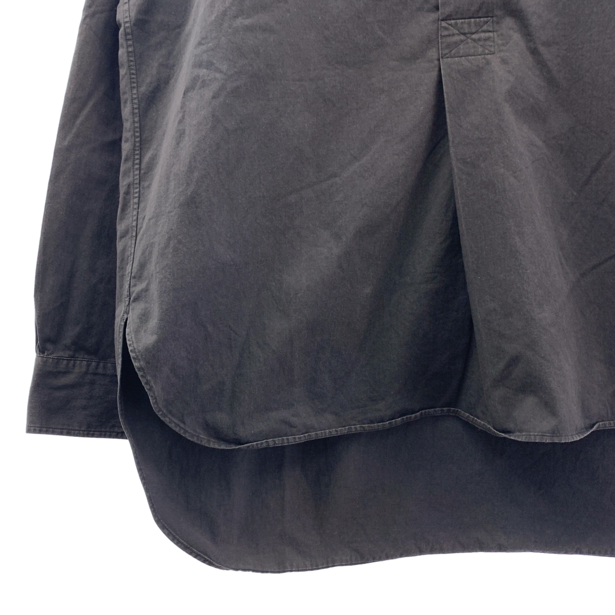 The crooked Tailor / ザクルーキッドテーラー ギャザースリーブ 襟付きプルオーバータイトシャツ