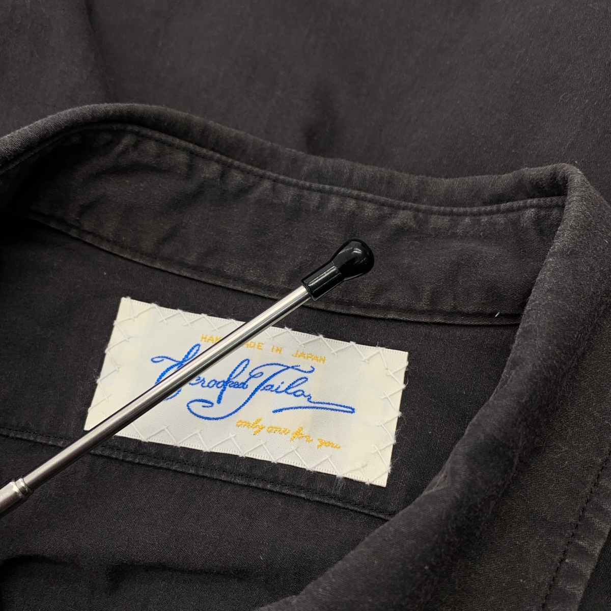 The crooked Tailor / ザクルーキッドテーラー ギャザースリーブ 襟付きプルオーバータイトシャツ