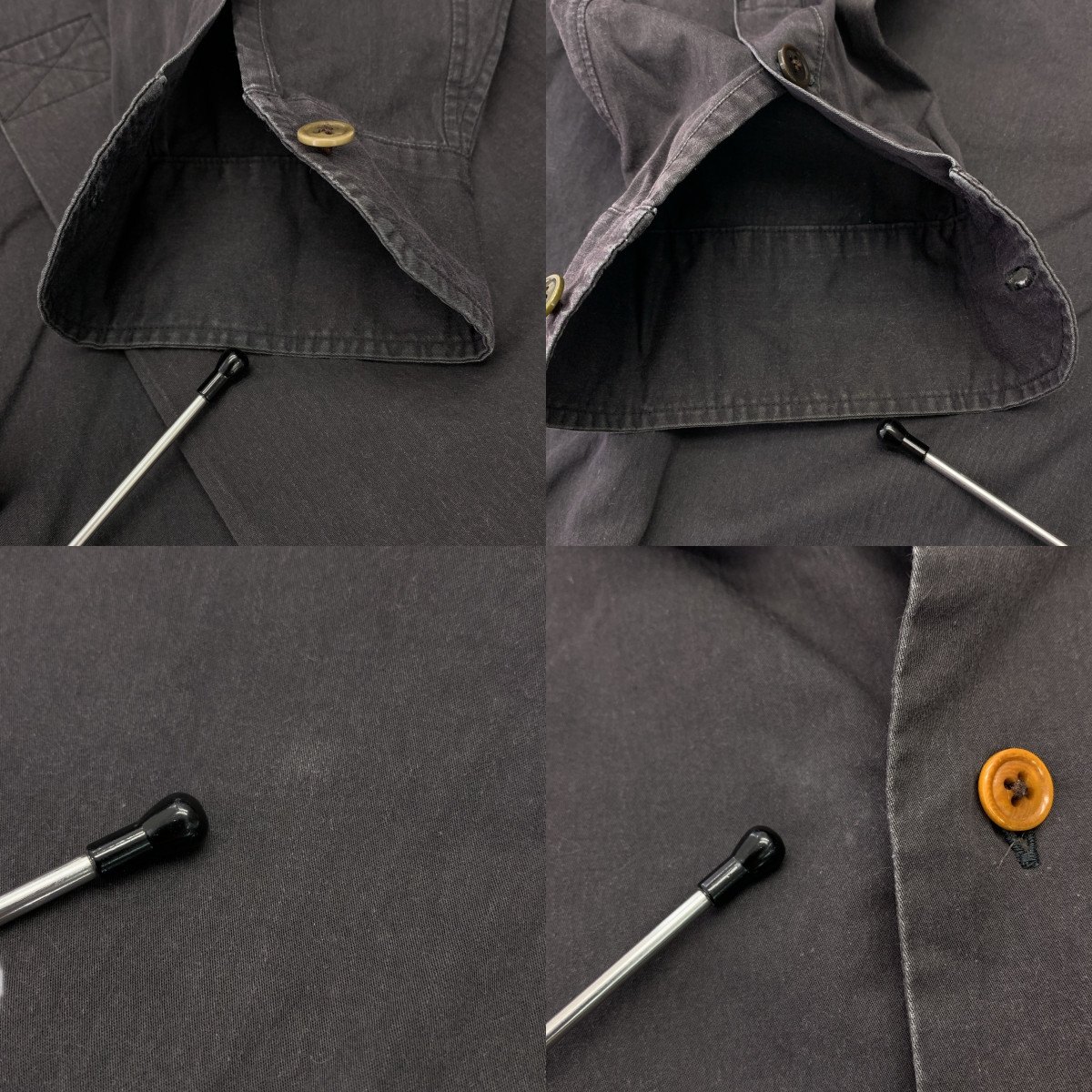 The crooked Tailor / ザクルーキッドテーラー ギャザースリーブ 襟付きプルオーバータイトシャツ