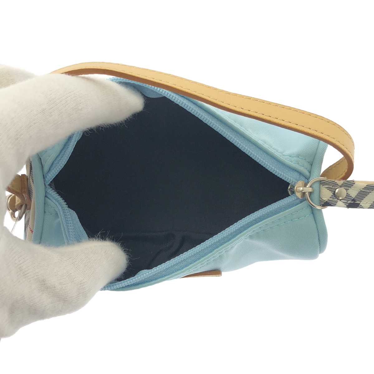 Burberry / バーバリー ノバチェック切替 ロゴパッチ ポーチ バッグ