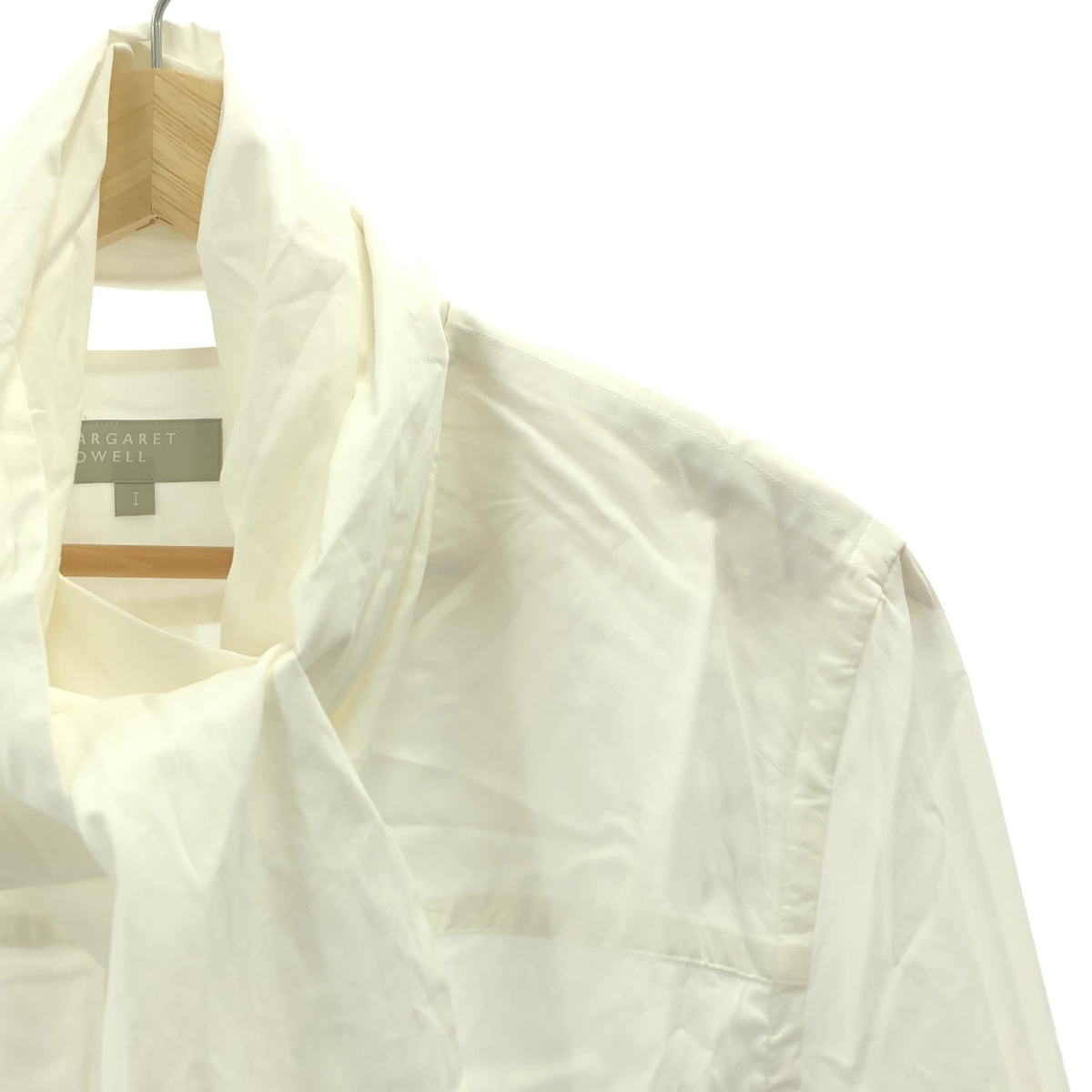 MARGARET HOWELL / マーガレットハウエル コットン ビッグタイ スリット シャツ ブラウス