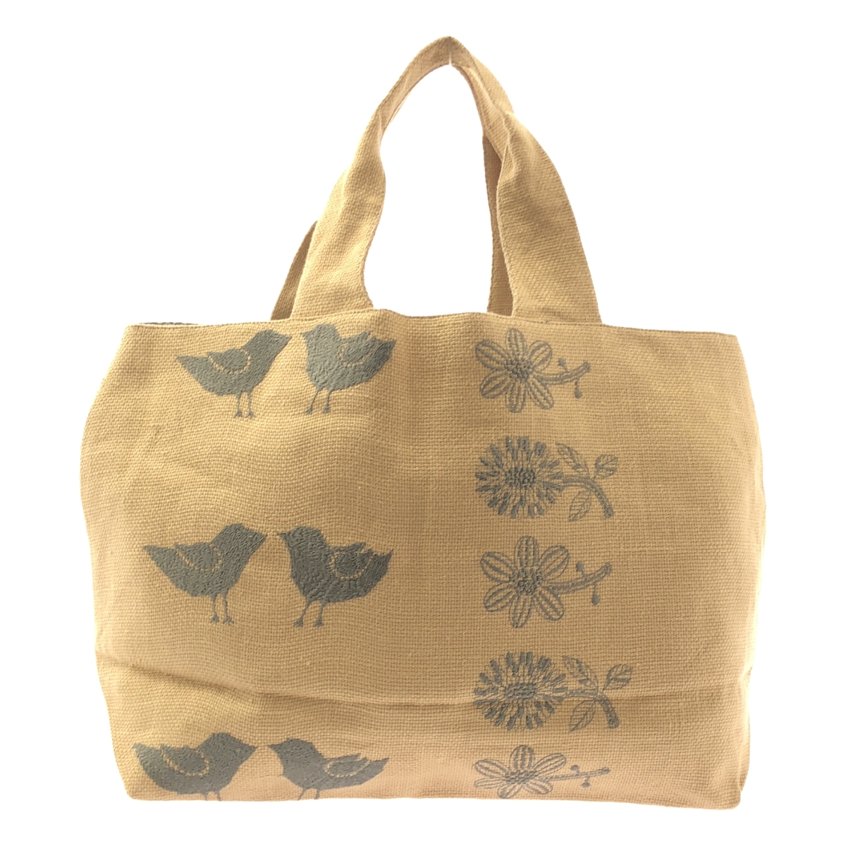 mina perhonen / ミナペルホネン tori-to-hana 鳥と花 / リネン パニーニバッグ トートバッグ
