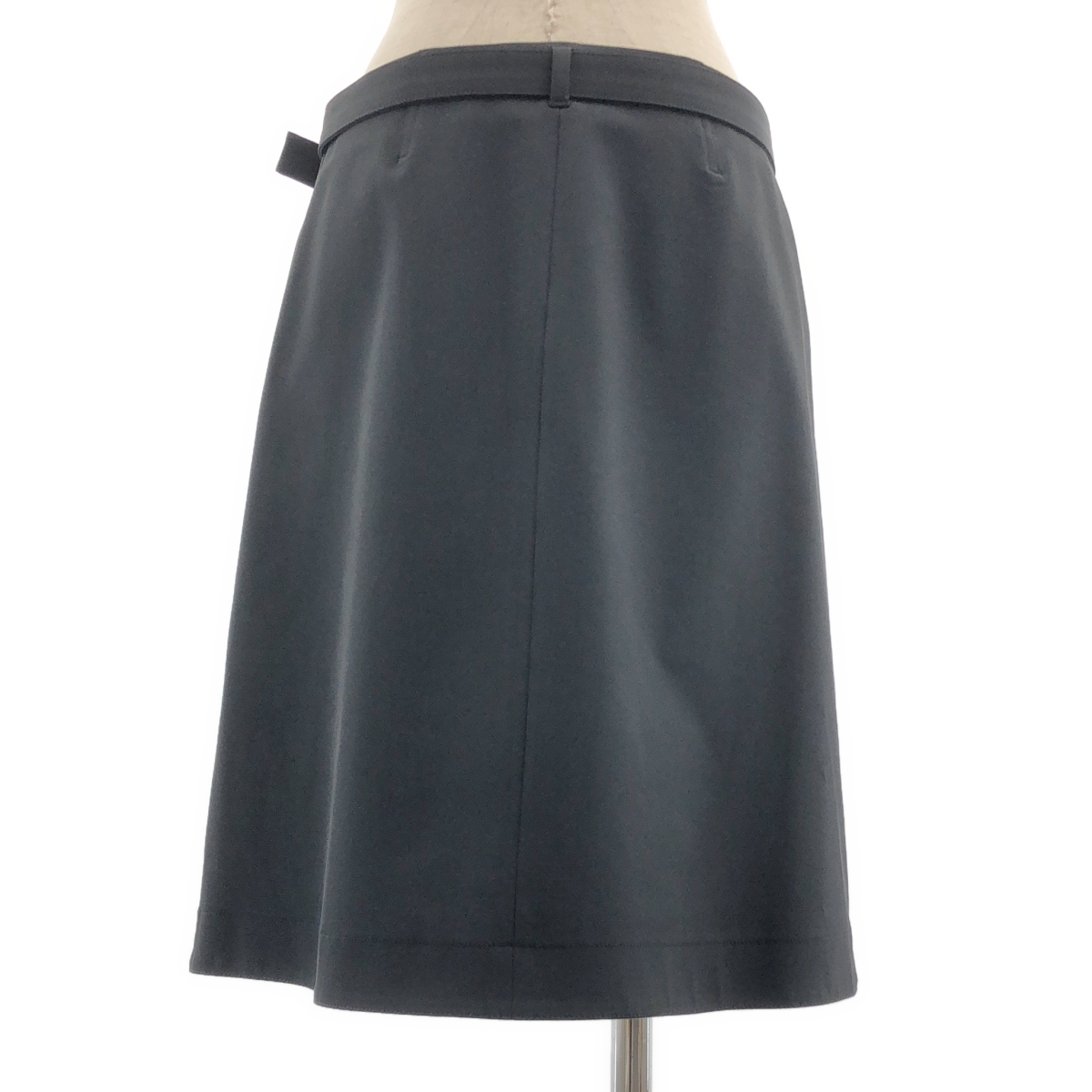 PRADA / プラダ ロゴバックル ベルト サイドジップ スカート