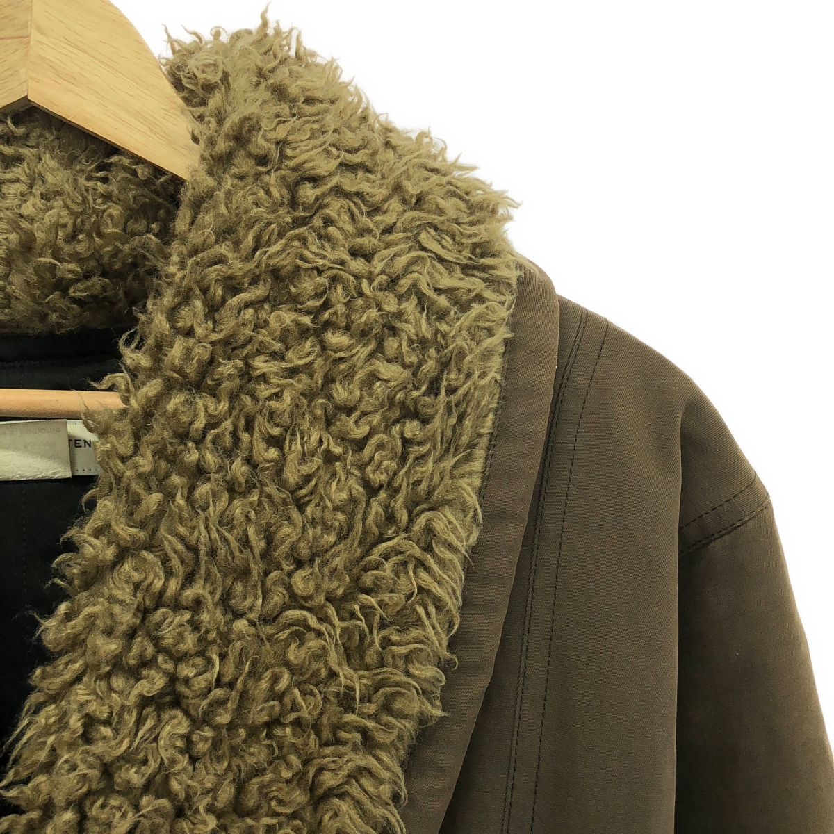 DRIES VAN NOTEN / ドリスヴァンノッテン レザーベルト付 ボア コート