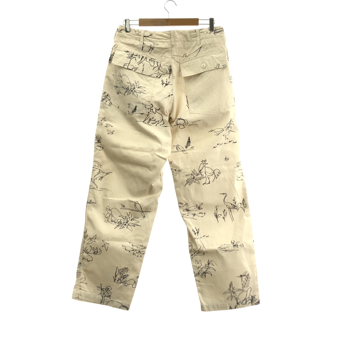 Engineered Garments / エンジニアドガーメンツ ANIMAL PRINT 6.5oz FLAT TWILL FATIGUE PANTS / 総柄 ドローストリング ベイカー ワイド パンツ