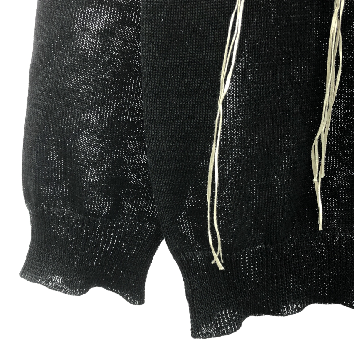 YOHJI YAMAMOTO POUR HOMME / ヨウジヤマモトプールオム 10G PLATED CROSSED PATTERN ROUND NECK EMBROIDERY KNIT 10G交差柄 プレーティング 刺しゅう 丸首 長袖 ニット