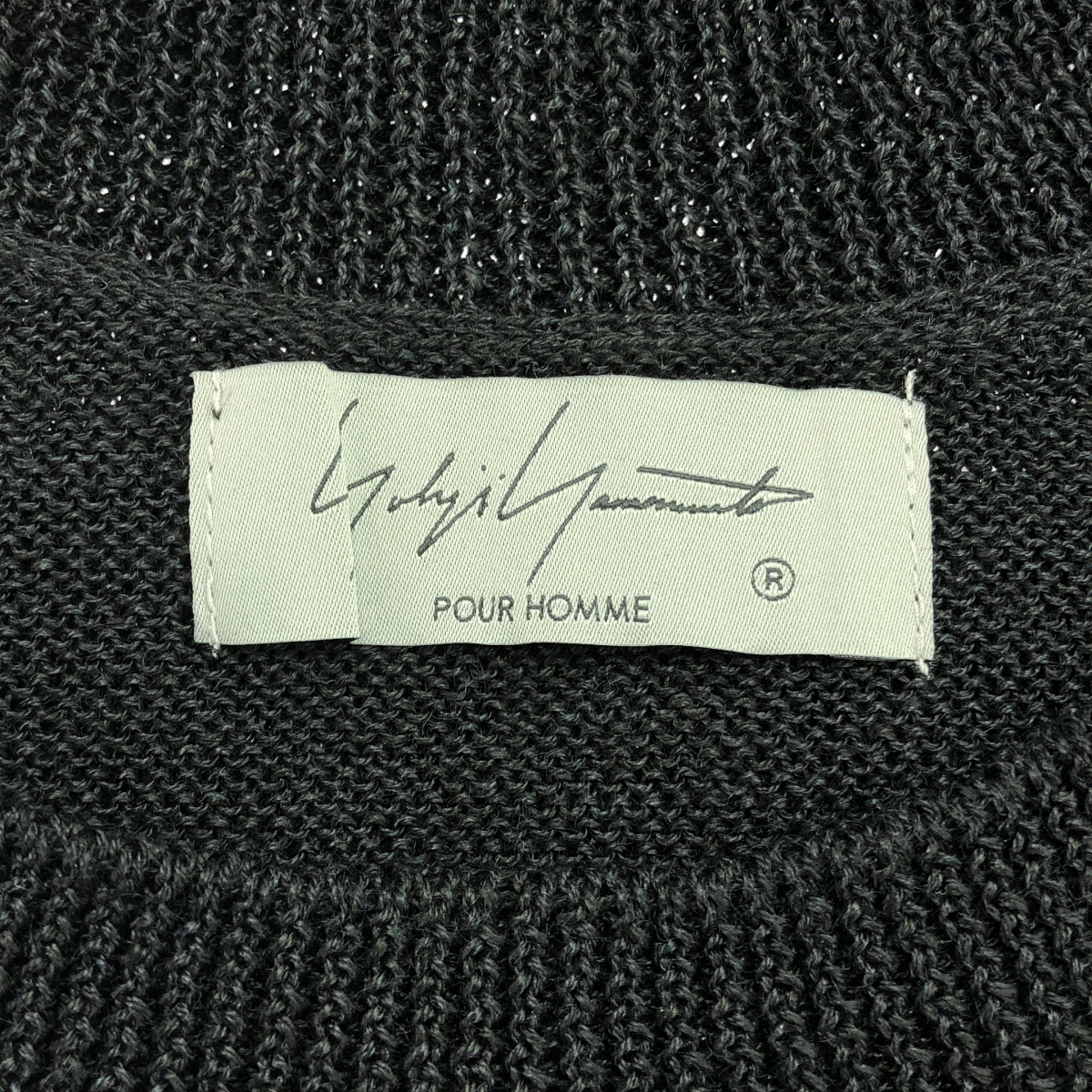 YOHJI YAMAMOTO POUR HOMME / ヨウジヤマモトプールオム 10G PLATED CROSSED PATTERN ROUND NECK EMBROIDERY KNIT 10G交差柄 プレーティング 刺しゅう 丸首 長袖 ニット