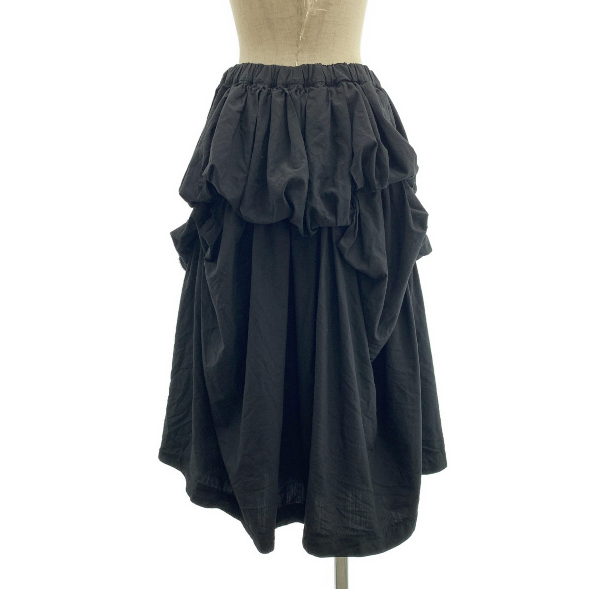 COMME des GARCONS / コムデギャルソン ポリエステル 製品加工 立体 変形 インサイドアウト ドローストリング ボリューム スカート