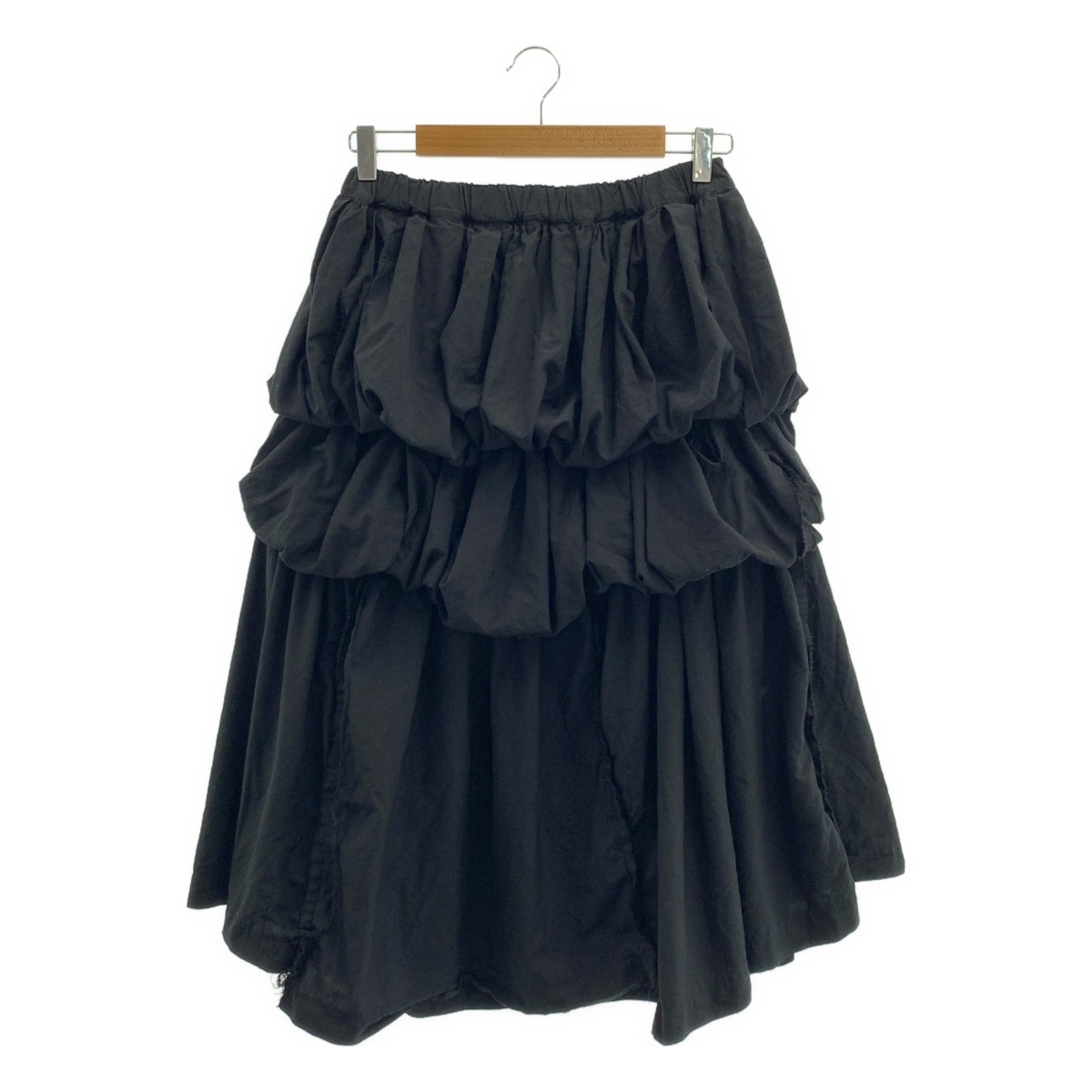 COMME des GARCONS / コムデギャルソン ポリエステル 製品加工 立体 変形 インサイドアウト ドローストリング ボリューム スカート