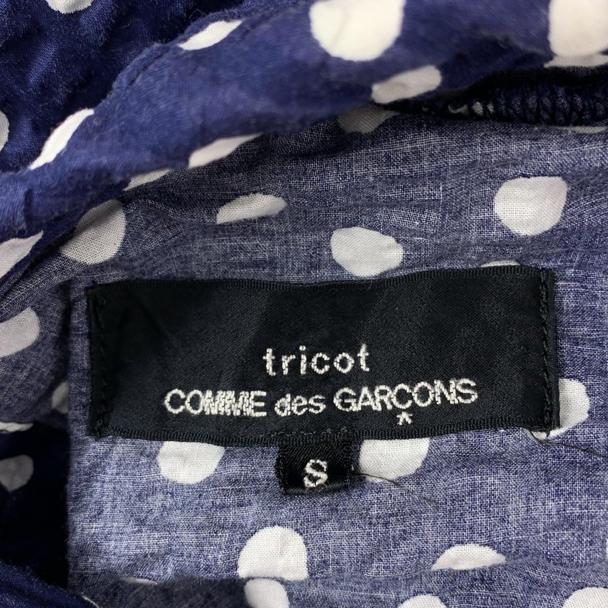 tricot COMME des GARCONS / トリココムデギャルソン ドット柄 コットン シアサッカー シャツワンピース