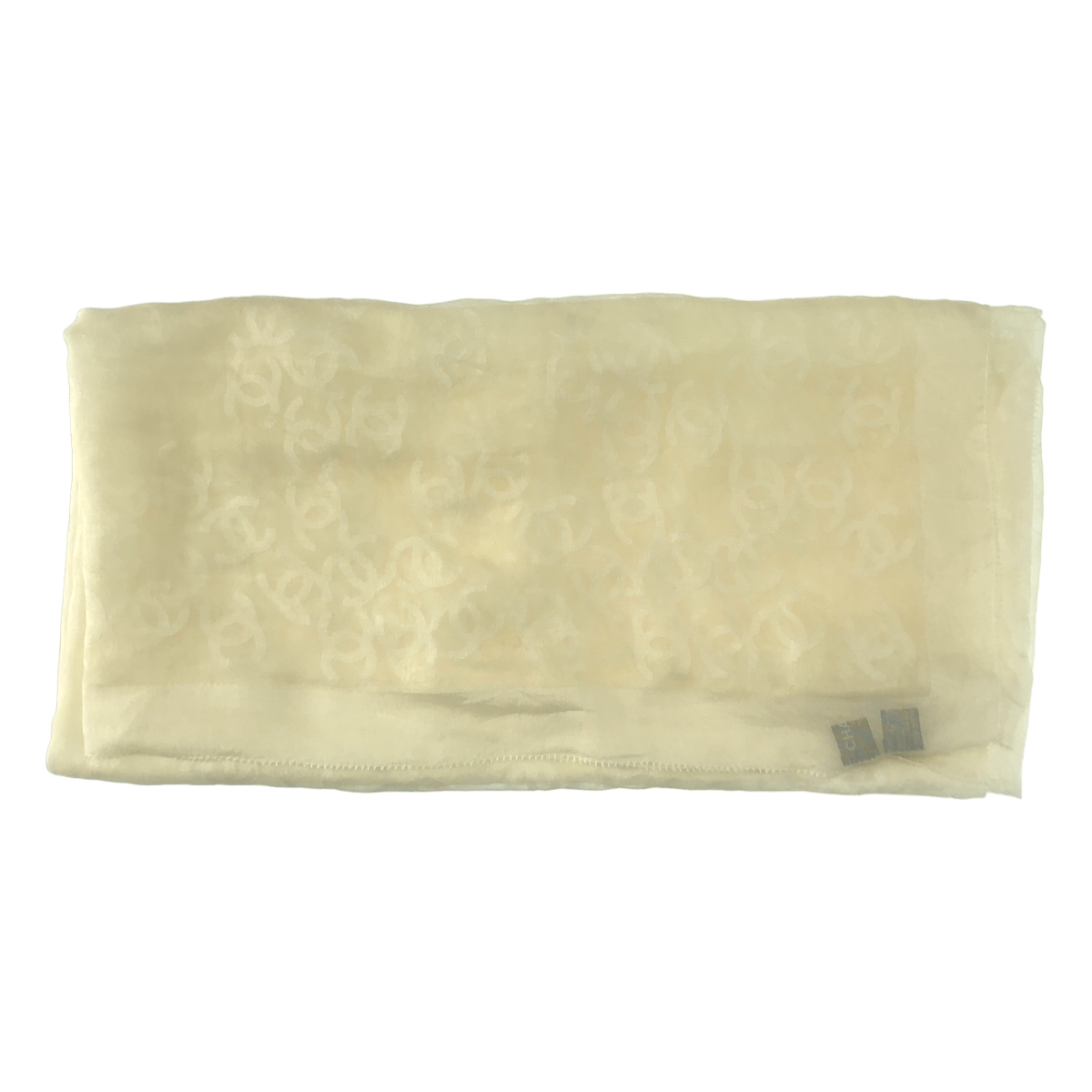 CHANEL / シャネル ココマーク シルク混 総柄 ストール