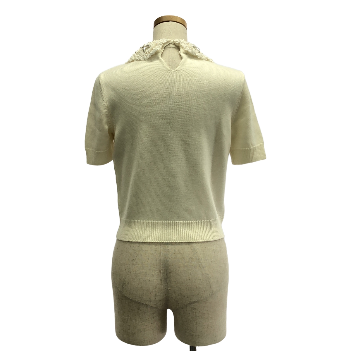 miu miu / ミュウミュウ ビジュー レース 襟 ウール ニット