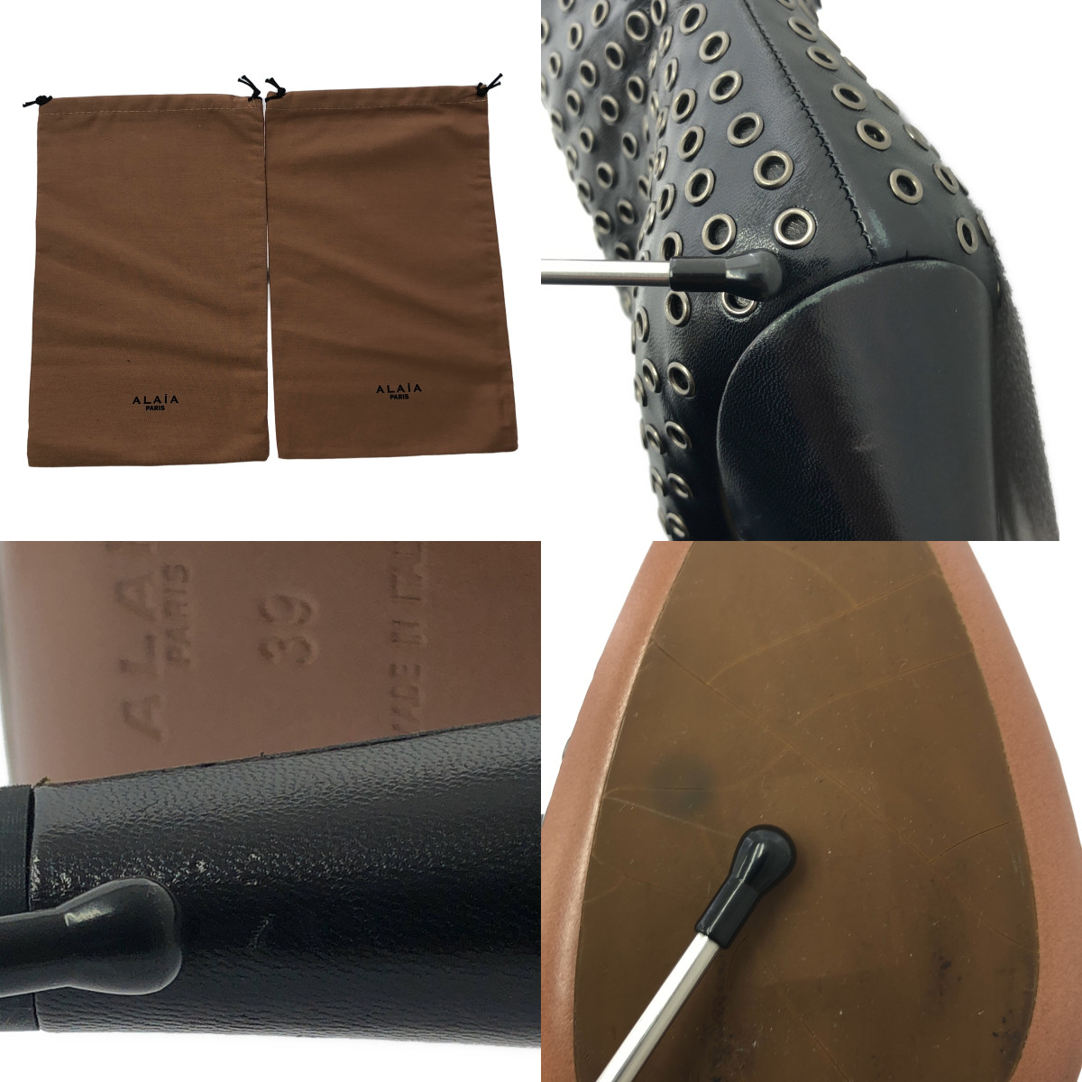 ALAIA / アライア eyelet  boots / アイレット パンチング レザー ヒール ブーツ