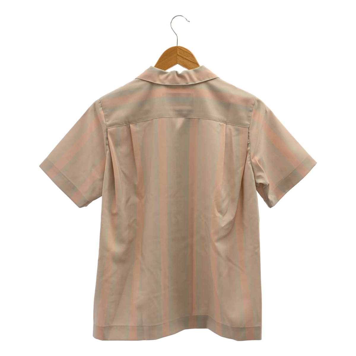 OVERCOAT / オーバーコート ウール ストライプ オープンカラーシャツ