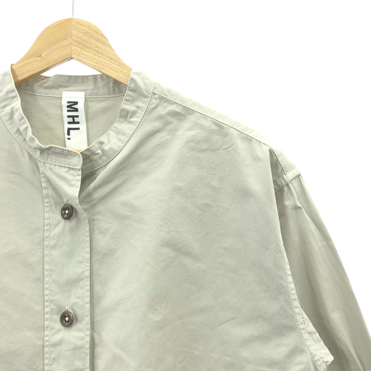 MHL. / エムエイチエルマーガレットハウエル COMPACT COTTON POLIN バンドカラー ブラウス シャツ