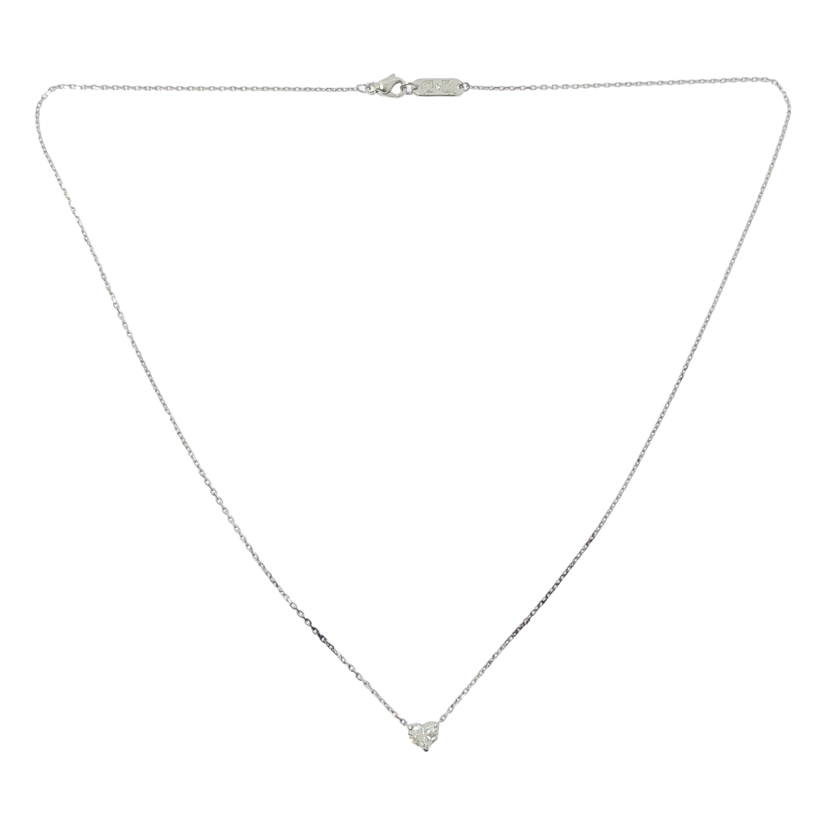 その他 0.41ct ハートシェイプ ダイヤモンド K18 ホワイトゴールド ネックレス