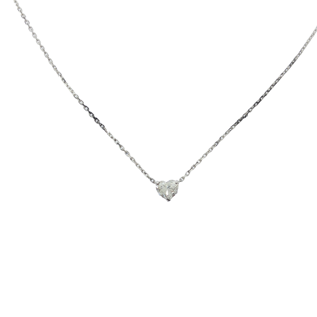 その他 0.41ct ハートシェイプ ダイヤモンド K18 ホワイトゴールド ネックレス