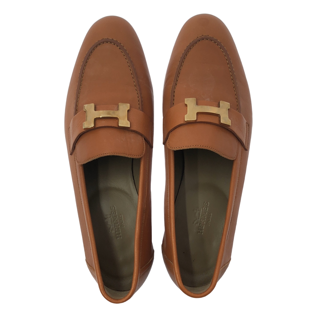 HERMES / エルメス Hロゴ金具 ローファー レザーシューズ 革靴