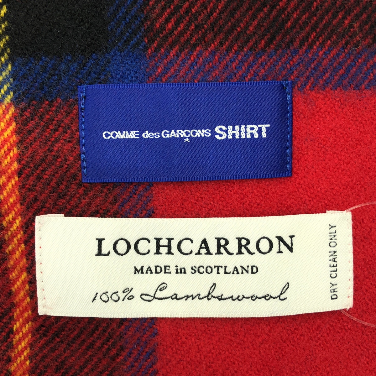 COMME des GARCONS SHIRT / コムデギャルソンシャツ LOCHCARRON / ウール フリンジ チェック ポンチョケープ