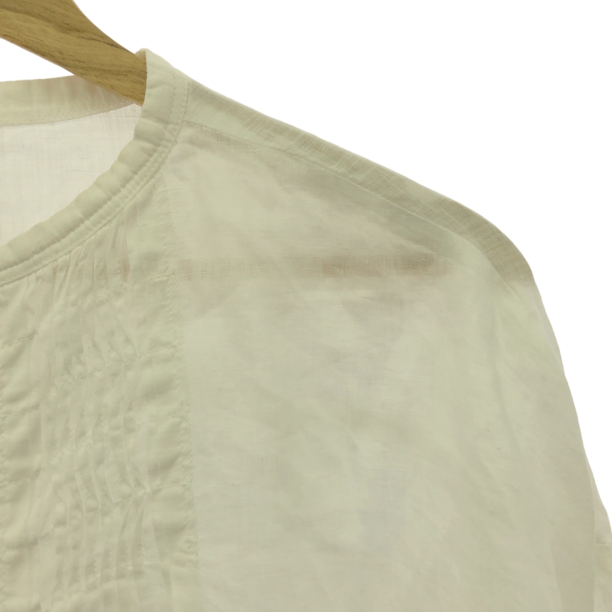 nest robe / ネストローブ 2way リネン ウェーブタック シャツ ブラウス