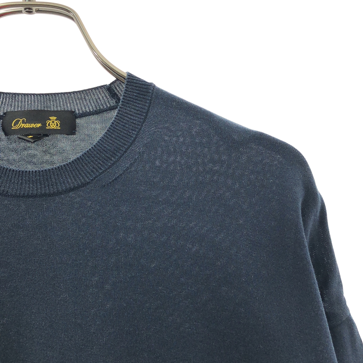 Drawer / ドゥロワー コットン ハイゲージ ハーフスリーブ ニット