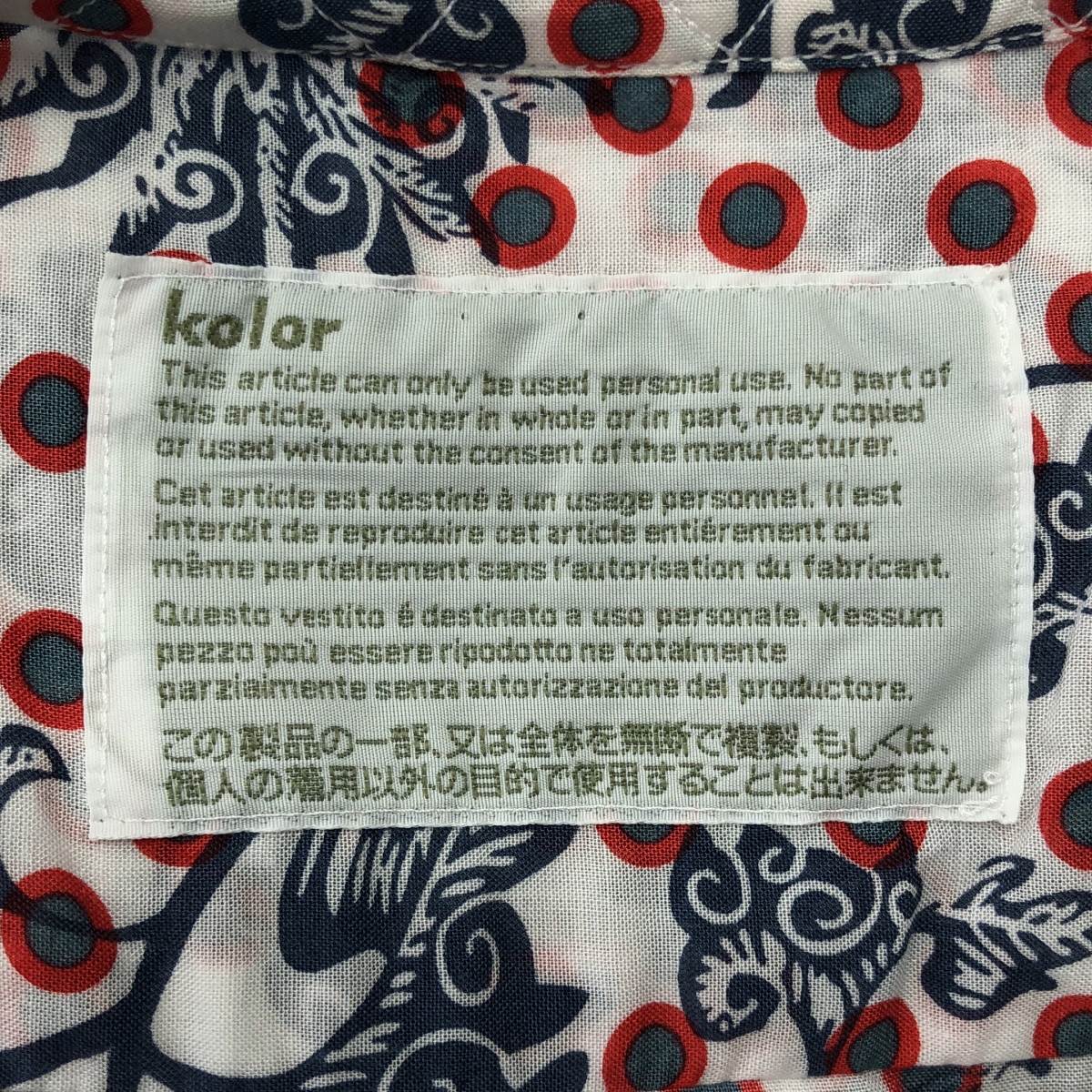 kolor / カラー テンセルローンプリント バンドカラーシャツ