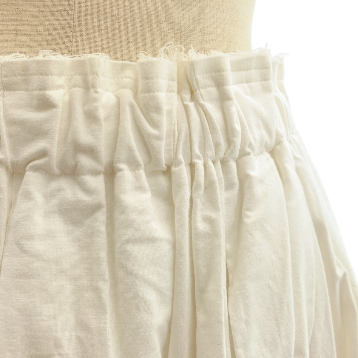 COMME des GARCONS / コムデギャルソン コットン 断ち切り ドローストリング ギャザー ボリューム スカート