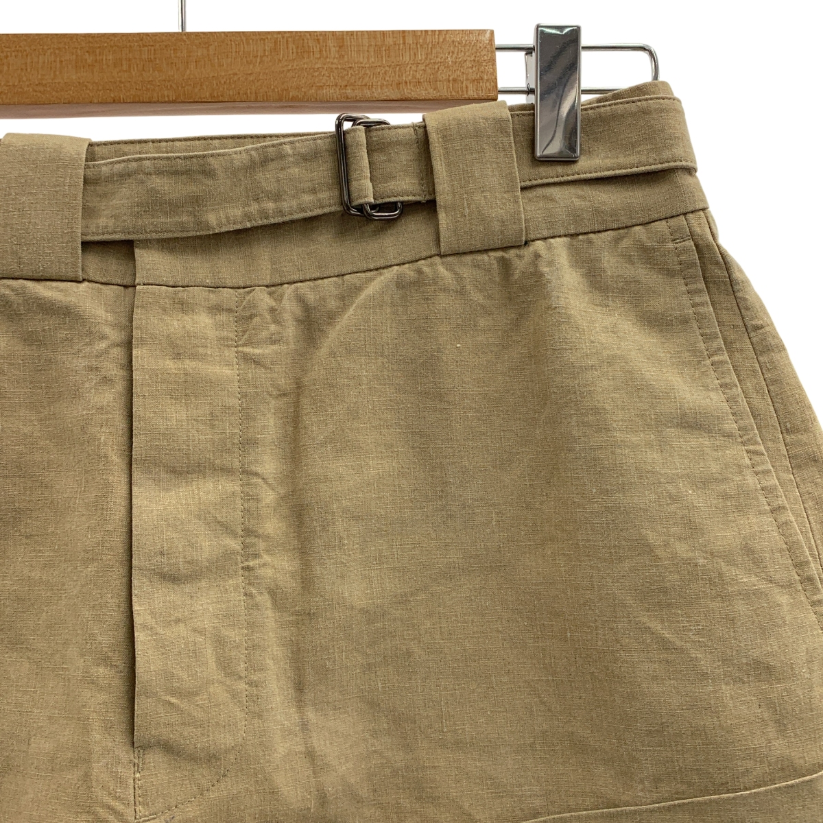 PRADA / プラダ リネン ベルテッド ショートパンツ