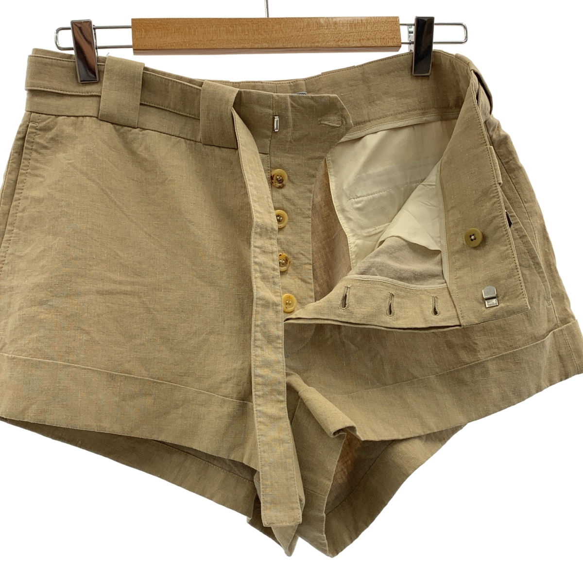 PRADA / プラダ リネン ベルテッド ショートパンツ