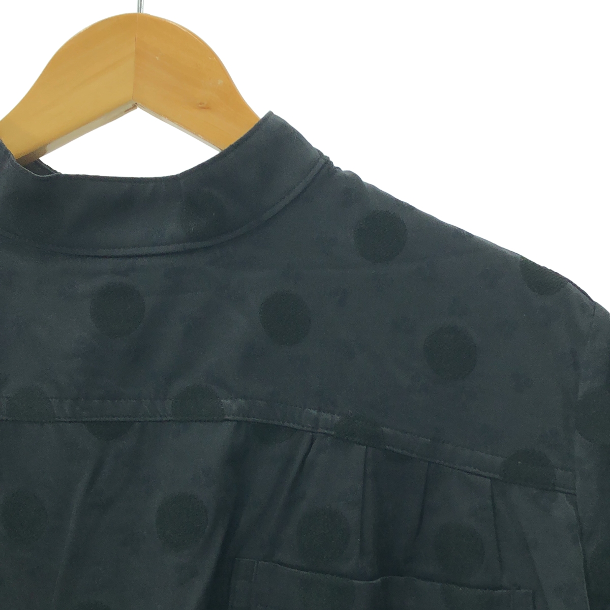 tricot COMME des GARCONS / トリココムデギャルソン ポリエステル レーヨン ドット スタンドカラー ワンピース