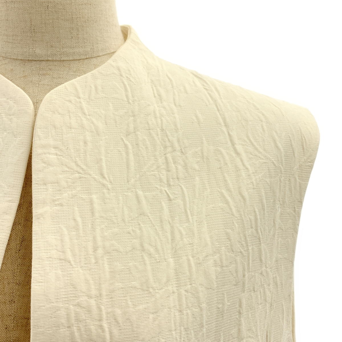 Mame Kurogouchi / マメクロゴウチ Dyeing Sleeveless Jacket / スリーブレス ノーカラー ロングジャケット